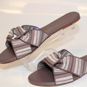 COPY - Rothy's Sandals Size 6.5 Women's Taupe Stripe Textile Slides Flat Comfor…